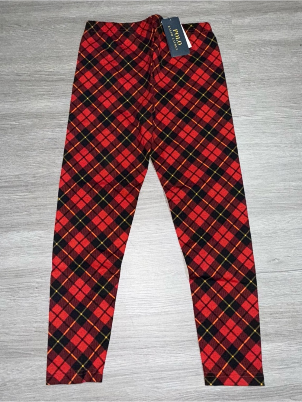 Polo by Ralph Lauren Red Black Plaid Kids Leggings